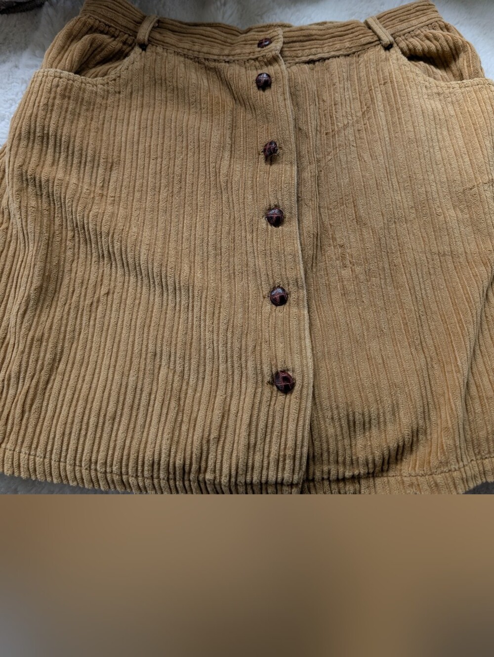 Mac And Jack Button-Front Corduroy Skirt in Camel Y2K Vibes